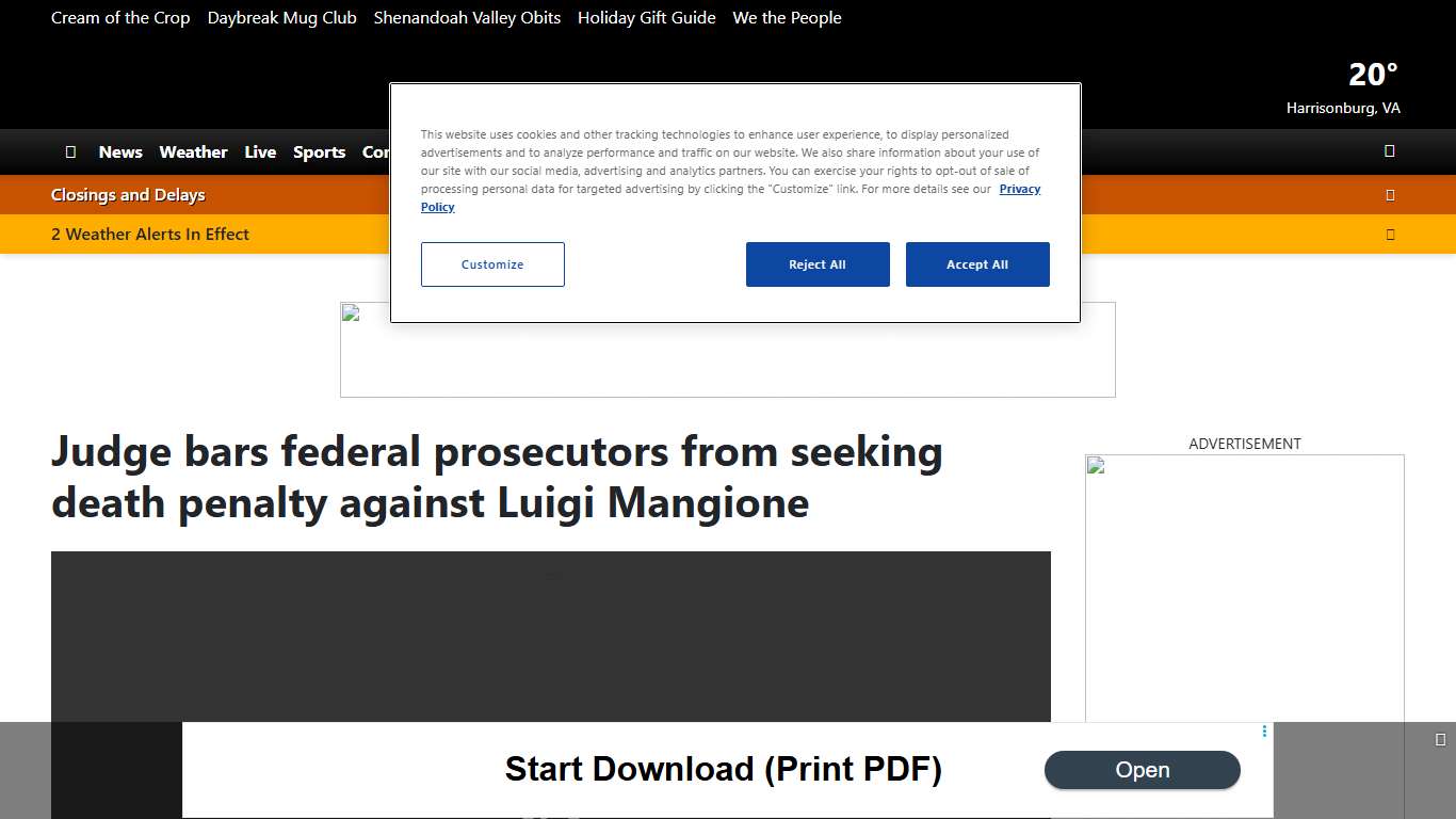 Judge bars federal prosecutors from seeking death penalty against Luigi Mangione